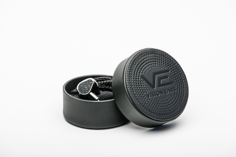 VE leather case (round | black – dot-design)